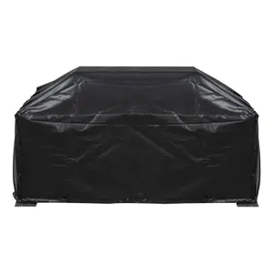 35" Rectangular Outdoor Fire Pit, Antique Bronze Effect & Water Resistant Drawstring Cover - DG239