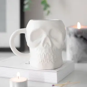 Something Different Dark Matter Skull Halloween Mug White (One Size)