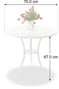 Homeology OSHOWA Garden and Patio White Cast Aluminium Bistro Table