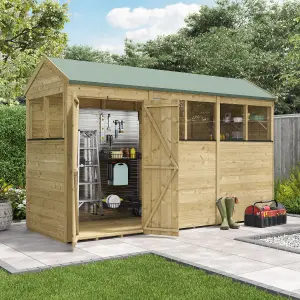 BillyOh Switch Tongue and Groove Apex Wooden Shed - 12x4 Windowed - 15mm Thickness