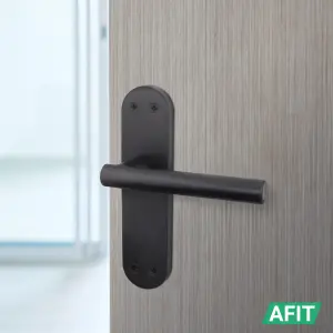 AFIT Matt Black Door Handle Latch Set - 4 Pairs of Internal T-Bar Handles with Hinges (76mm) & Latches (64mm) - Olvera Range