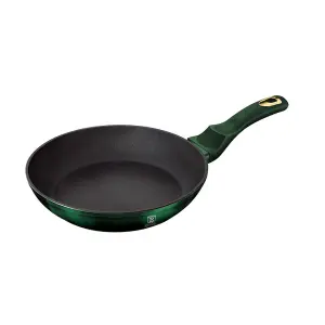 BERLINGER HAUS Emerald 3pcs Frying Grill Pan Aluminium Non Stick Marble Coating Metallic