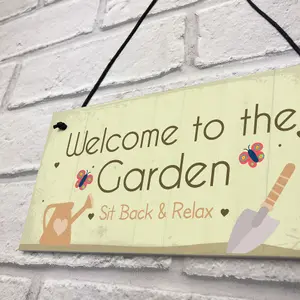 Red Ocean Cute Garden Sign Summer House Plaque Summer House Accessories Home Decor Plaque Gift Keepsake