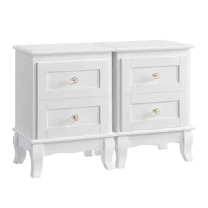 Yarmouth 2 Drawer Bedside Table (Set of 2) White