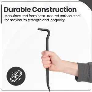 Hardys 12" Wrecking Crow Bar - Carbon Steel Crowbar, Swan Neck with Chisel End, Ideal for Lifting Floorboards & Removing Nails