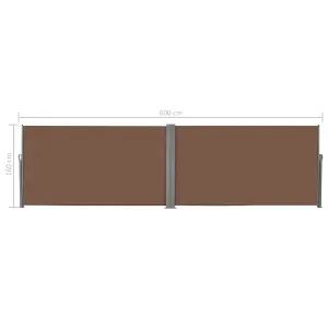 Berkfield Retractable Side Awning 160x600 cm Brown