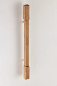 Solid Oak & Brass Handle - Wychbury 320mm Light Oak