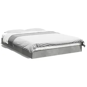 Berkfield Bed Frame without Mattress Concrete Grey 120x190 cm Small Double