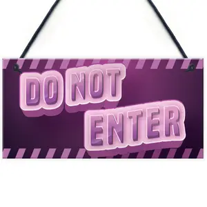 DO NOT ENTER Sign Neon Effect Girls Gaming Sign For Girls Bedroom Daughter Gift