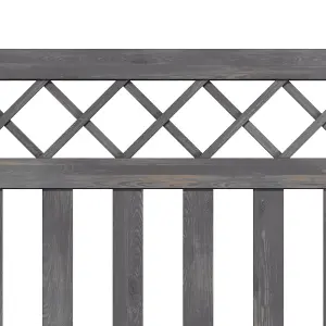 4x4ft Outdoor Grey Cross Top Garden Wooden Gate Fence Patio Gate