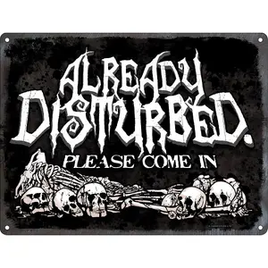 Grindstore Already Disturbed Mini Tin Sign Black (One Size)