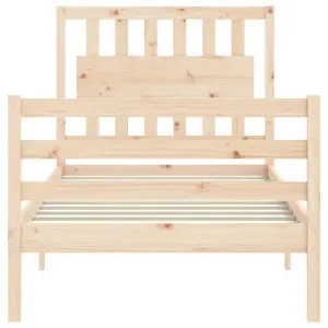 Berkfield Bed Frame with Headboard 90x200 cm Solid Wood