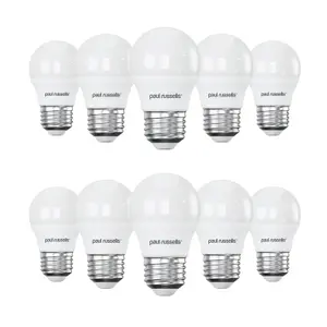 paul russells LED Golf Dimmable Bulb Edison Screw ES E27, 5.5W 470Lumens G45, 40w Equivalent, 6500K Day Light, Pack of 10