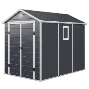 BillyOh Kingston Apex Plastic Shed Light Grey With Floor - 6x9 Grey