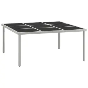 Berkfield Garden Dining Table 170x170x74.5 cm Glass and Steel