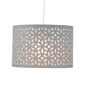 First Choice Lighting Grey Laser Cut 30cm Pendant Lightshade