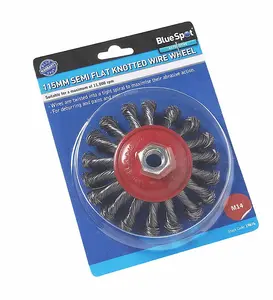 Blue Spot Tools - 115mm (4.5") M14 Semi-Flat Twist Knot Wire Wheel Brush