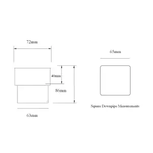 FreeFlow Black Square to Round Downpipe Adaptor Connector, Rain Water Systems