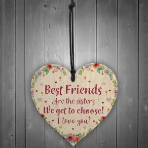 Red Ocean Best FRIEND Sister Gifts Wooden Heart Birthday Christmas Gift Friendship Plaque