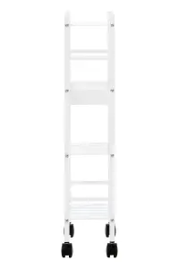 Maison by Premier Dara 4 Tier White Trolley with Basket