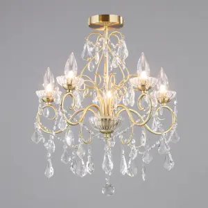 Litecraft Vara Brass 5 Light Chandelier