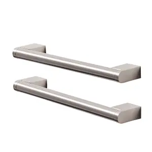 GoodHome Khara Nickel effect Kitchen cabinets Bar Pull Handle (L)18.8cm (D)36mm, Pack of 2