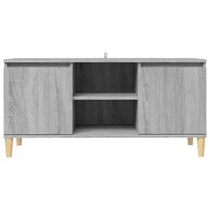 Berkfield TV Cabinet with Solid Wood Legs Grey Sonoma 103.5x35x50 cm