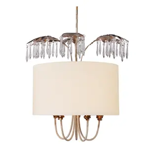 Elstead Antoinette 5 Light Ceiling Pendant Cream, Gold, E14