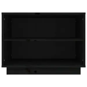 Shoe Cabinet Black 60x34x45 cm Solid Wood Pine