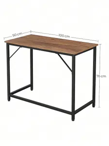 VASAGLE Computer Desk, Small Office Desk And Workstation, Work Desk For Home Office,Study,Metal Frame,Hazelnut Brown And Black