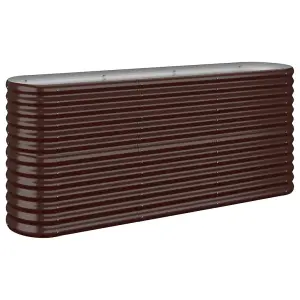 Berkfield Garden Planter Powder-coated Steel 152x40x68 cm Brown