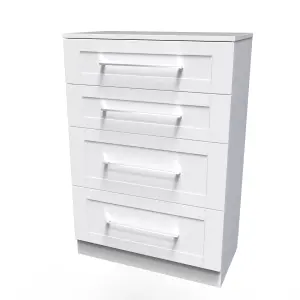 Ripon 4 Drawer Deep Chest in White Ash (Ready Assembled)