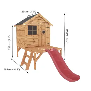 Mercia 8x10 Snug Apex Shiplap Wooden Tower slide playhouse - Assembly service included