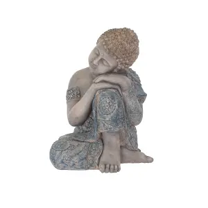 Terrastyle Grey & Blue Buddha Garden ornament (H)51cm