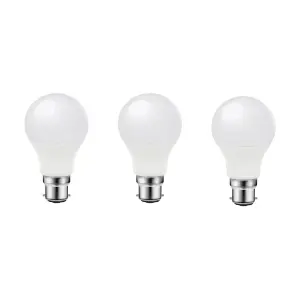 Diall B22 7.3W 806lm White A60 Neutral white LED Light bulb, Pack of 3