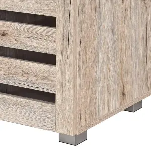 Euston Modern Sanremo Oak 3 Door 5 Tier Shoe Cabinet