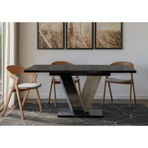 Extendable Dining Table Ameila Gloss Black