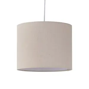 First Choice Lighting Set of 2 Natural Linen 25cm Pendant Lightshades