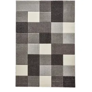 Grey Geometric Modern Handmade Rug for Living Room Bedroom and Dining Room-120cm X 170cm