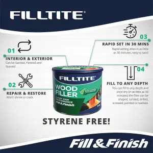 Filltite High Performance 2Pt Wood Filler 500g - Natural