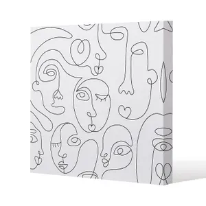 line drawing of faces (Canvas Print) / 101 x 101 x 4cm