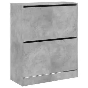 Shoe Cabinet Concrete Grey 80x34x96.5 cm Engineered Wood