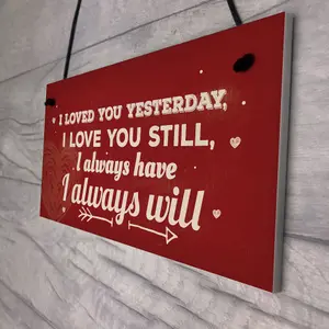 Red Ocean Love You Always Vintage Sign Valentines Anniversary Birthday Hanging Plaque Present Love Gift Special Present