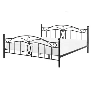 Metal EU Double Size Bed Black ANTLIA