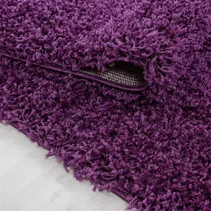 Abaseen 120x170 cm Purple Shaggy Rug - Soft Touch Thick Pile Modern Rugs - Washable Area Rugs for Home and Office