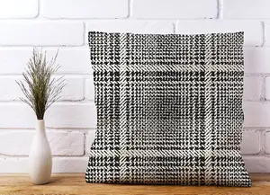 Monochrome Textured Checked Pattern Cushions 45cm x 45cm