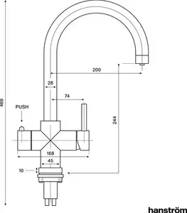 Hanstrom 4-In-1 Swan Instant Boiling Hot Water Kitchen Tap - Chrome