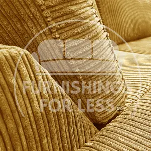 Bishop Mustard U Shaped Soft Fabric Jumbo Cord Detachable 5 Seater Large Sofa