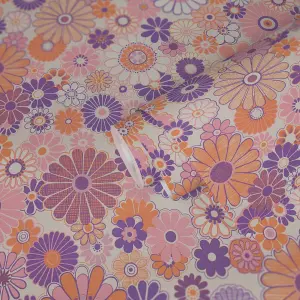 AS Creation Retro Floral Pattern Wallpaper Orange Pink Purple Paste The Wall