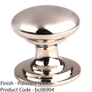 Victorian Tiered Door Knob - 42mm Polished Nickel Cabinet Pull Handle Round Rose